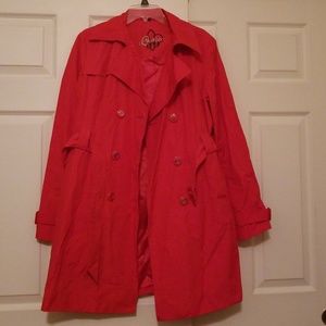 Guess red trench coat